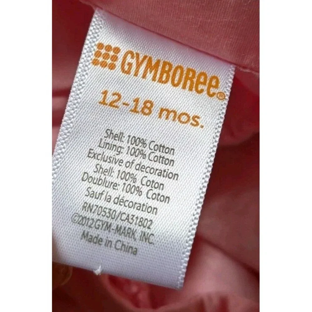 Gymboree Girls Cotton Fancy Fully Lined Sleevless Smocked Dress Sz 12-18 Mos